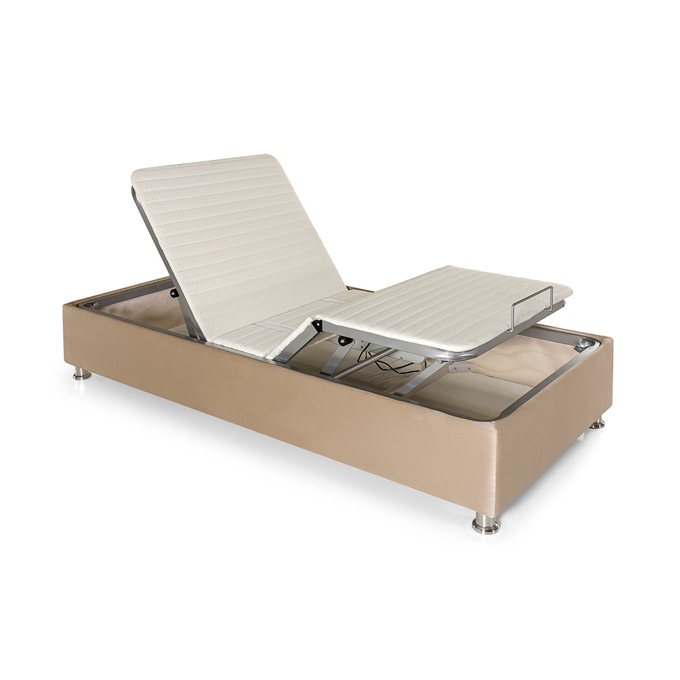 Base para Cama Box Solteiro Ajustável Danna Suede Bege