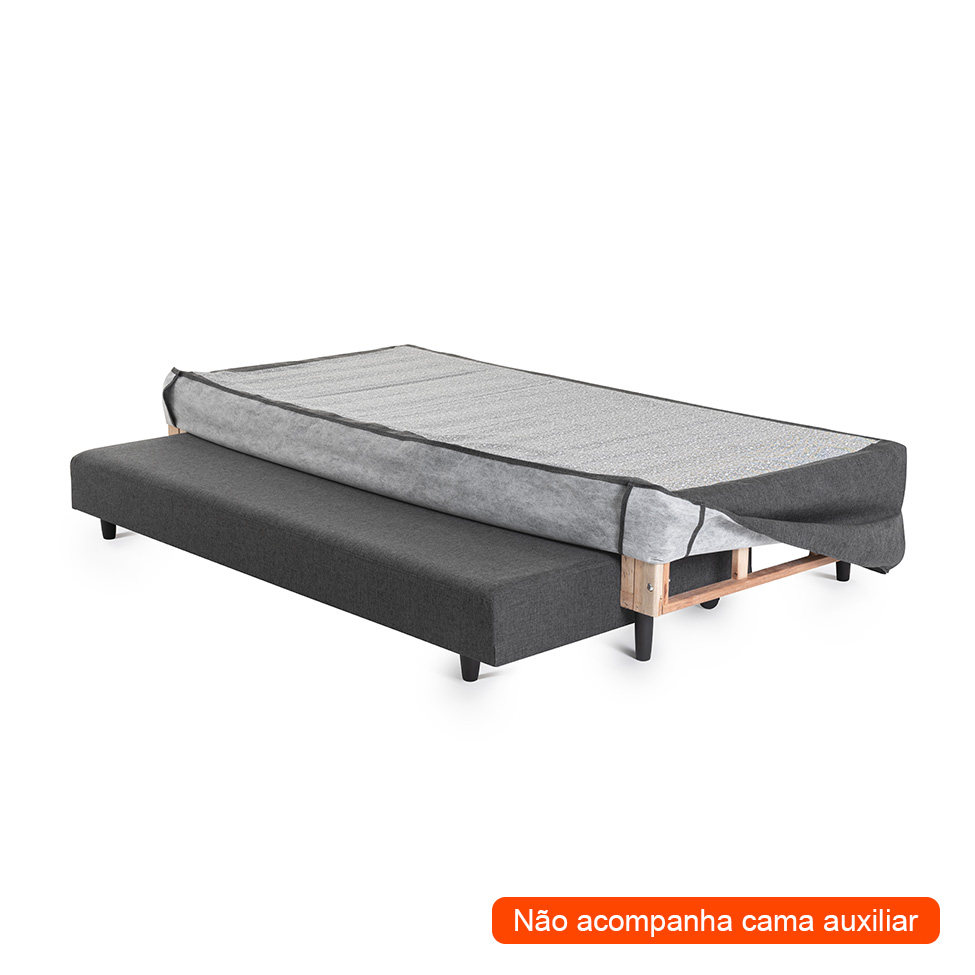 Base para Cama Box Solteiro King Doppio Letto Mescla Chumbo