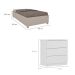 Base para Cama Box Solteiro Mônaco Off White com Mesa de Cabeceira Veronna 3 GV Neve
