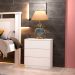 Base para Cama Box Solteiro Mônaco Off White com Mesa de Cabeceira Veronna 3 GV Neve