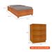 Base para Cama Box Solteiro Mônaco com Mesa de Cabeceira Veronna 3 GV Cinamomo