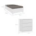 Base para Cama Box Solteiro Mônaco com Mesa de Cabeceira Veronna 3 GV Neve
