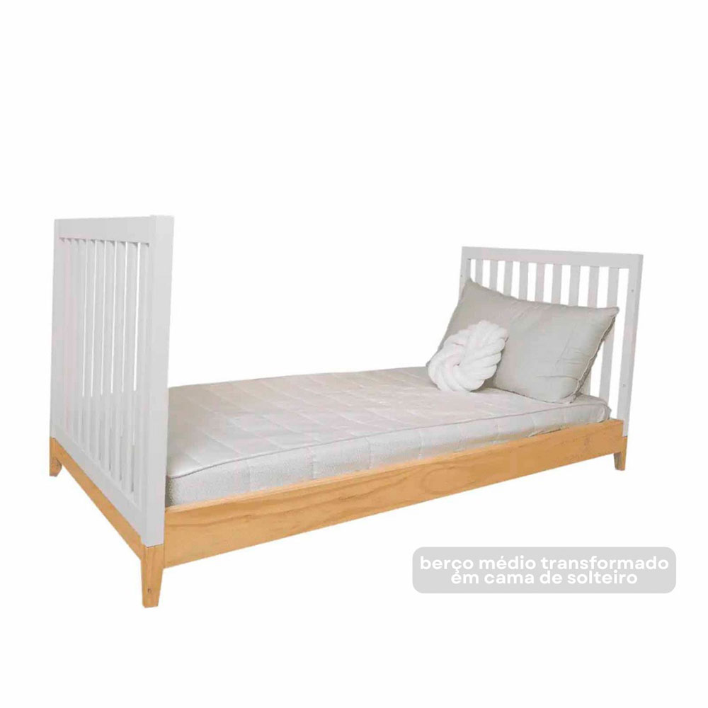 Berço 2 em 1 Amor Perfeito Branco