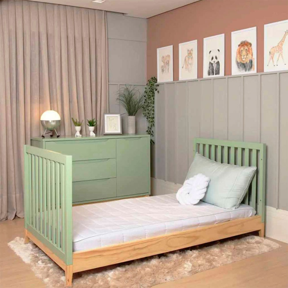 Berço 2 em 1 Amor Perfeito Verde