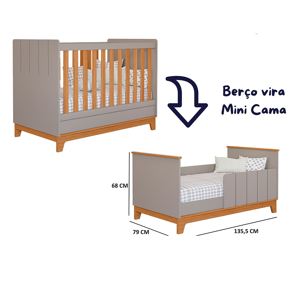 Berço Minicama Biscoito Fendi e Nature