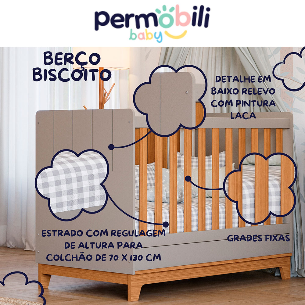 Berço Minicama Biscoito Fendi e Nature