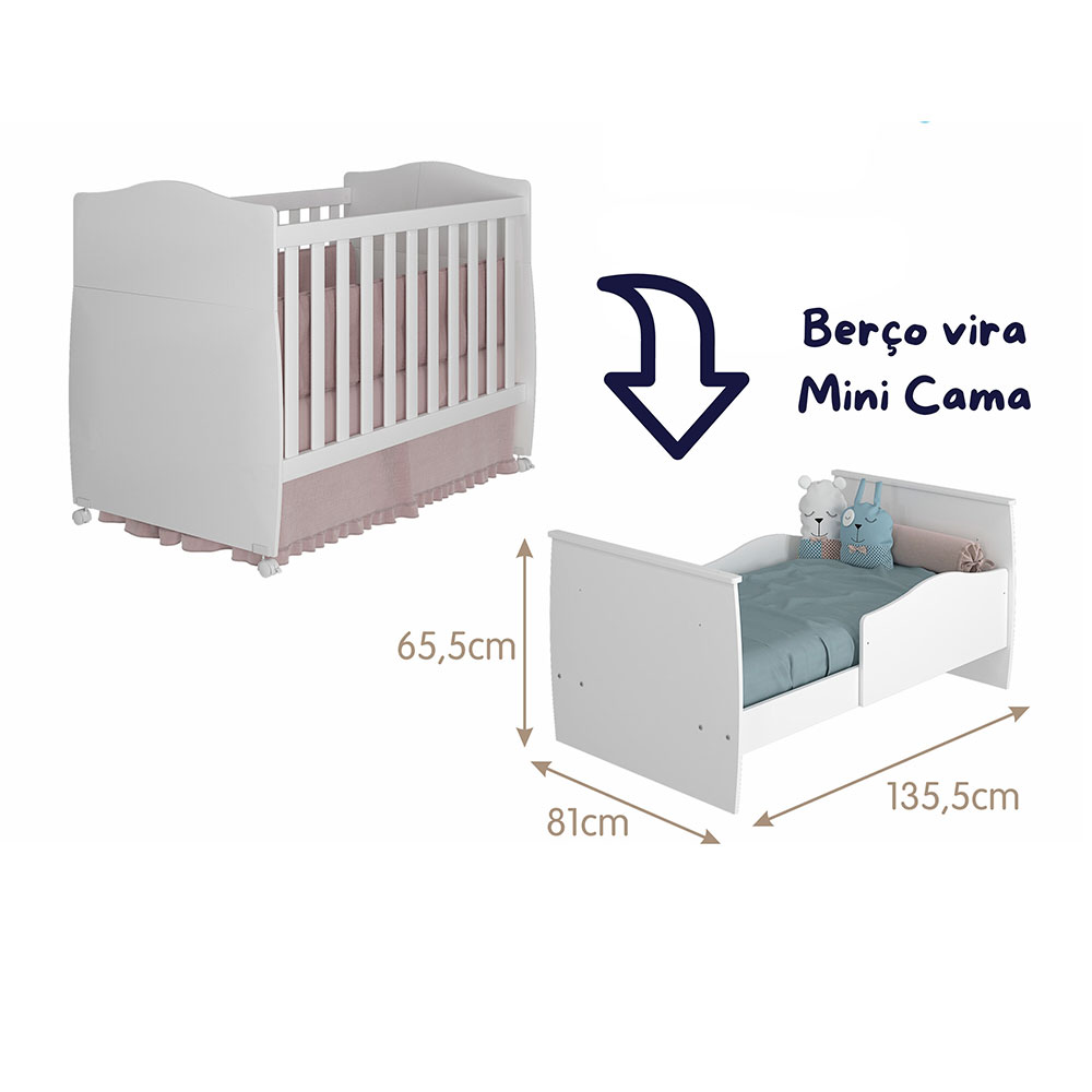 Berço Minicama Conforto Branco