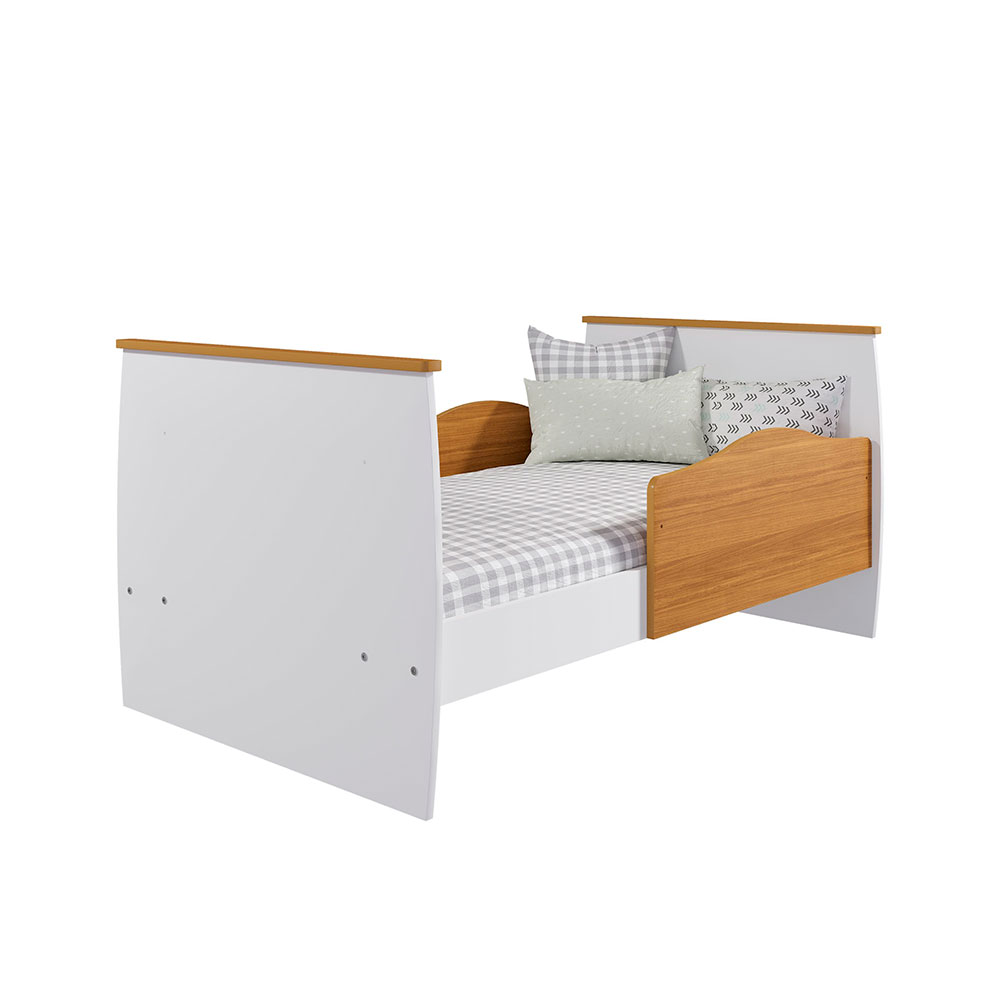 Berço Minicama Conforto Branco e Nature
