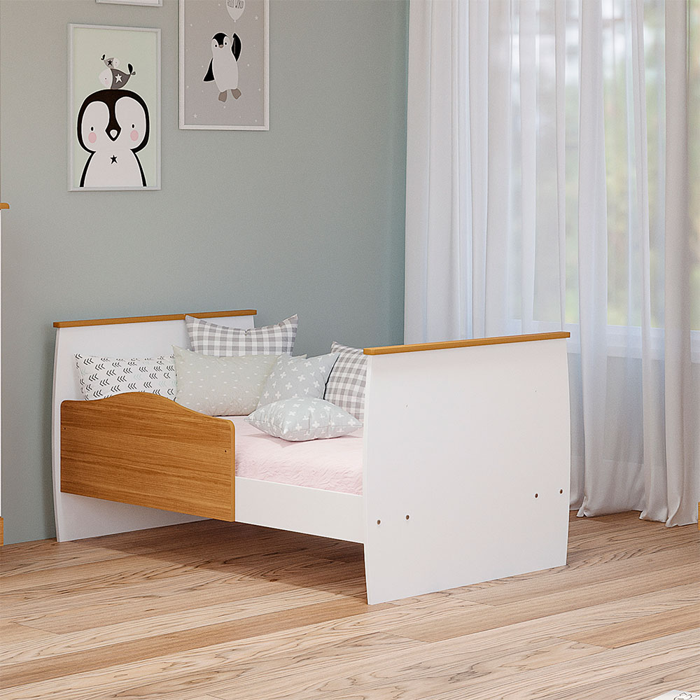 Berço Minicama Conforto Branco e Nature