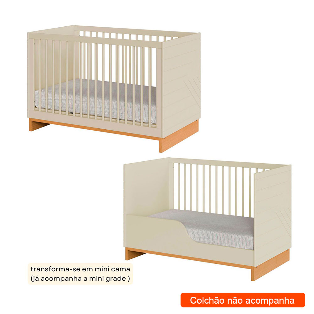 Berço Minicama Cubo Areia e Plátano