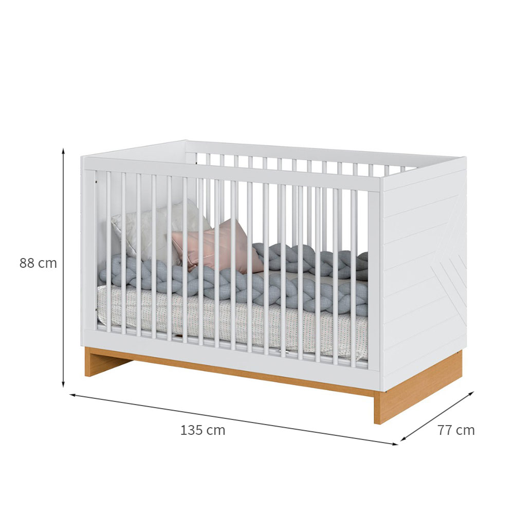 Berço Minicama Cubo Branco e Plátano