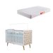 Berço Minicama com Capitonê Lorena Branco com Colchão Infantil Baby Liso D18 (10x70x130) Branco