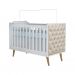 Berço Minicama com Capitonê Lorena Branco com Colchão Infantil Baby Liso D18 (10x70x130) Branco
