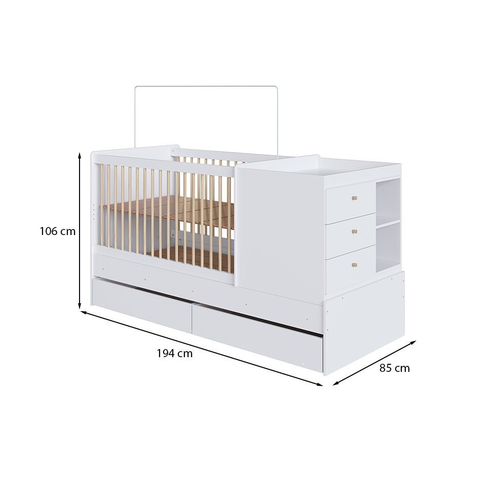 Berço Multifuncional Cristal 5 GV Branco
