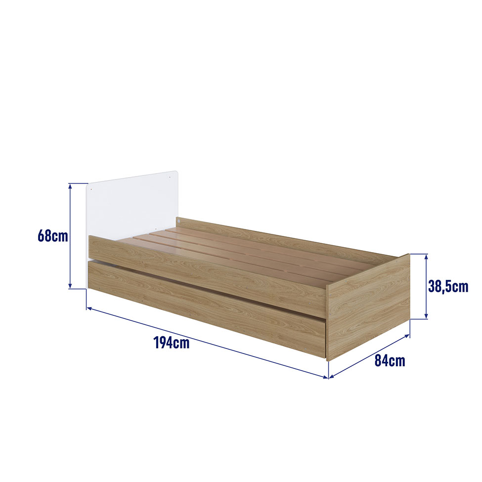 Berço Multifuncional com Cama Auxiliar Cristal 3 GV Aveiro e Branco