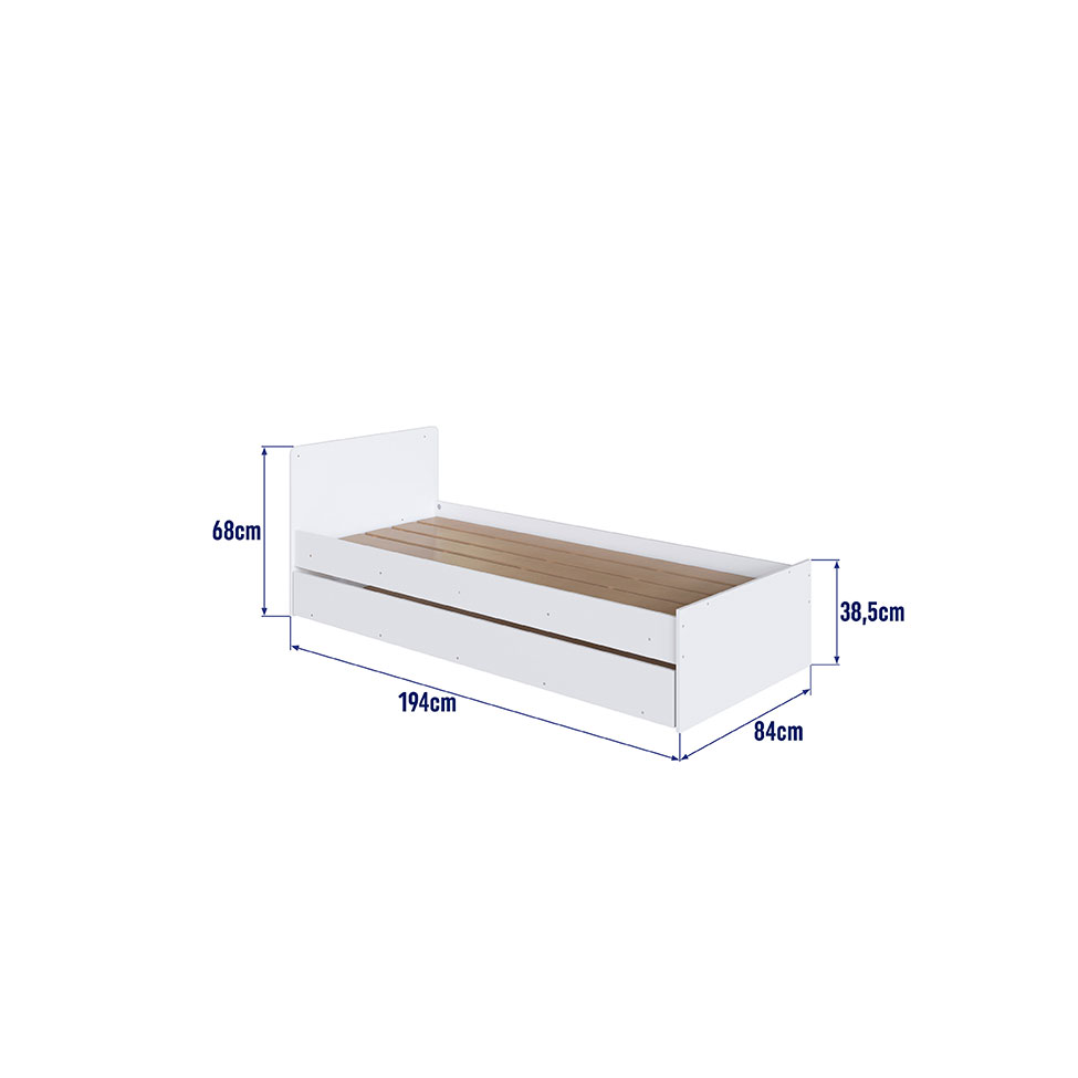 Berço Multifuncional com Cama Auxiliar Cristal 3 GV Branco