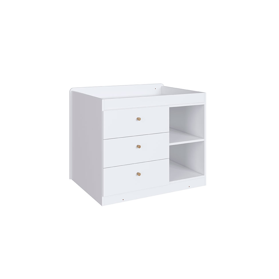 Berço Multifuncional com Cama Auxiliar Cristal 3 GV Branco