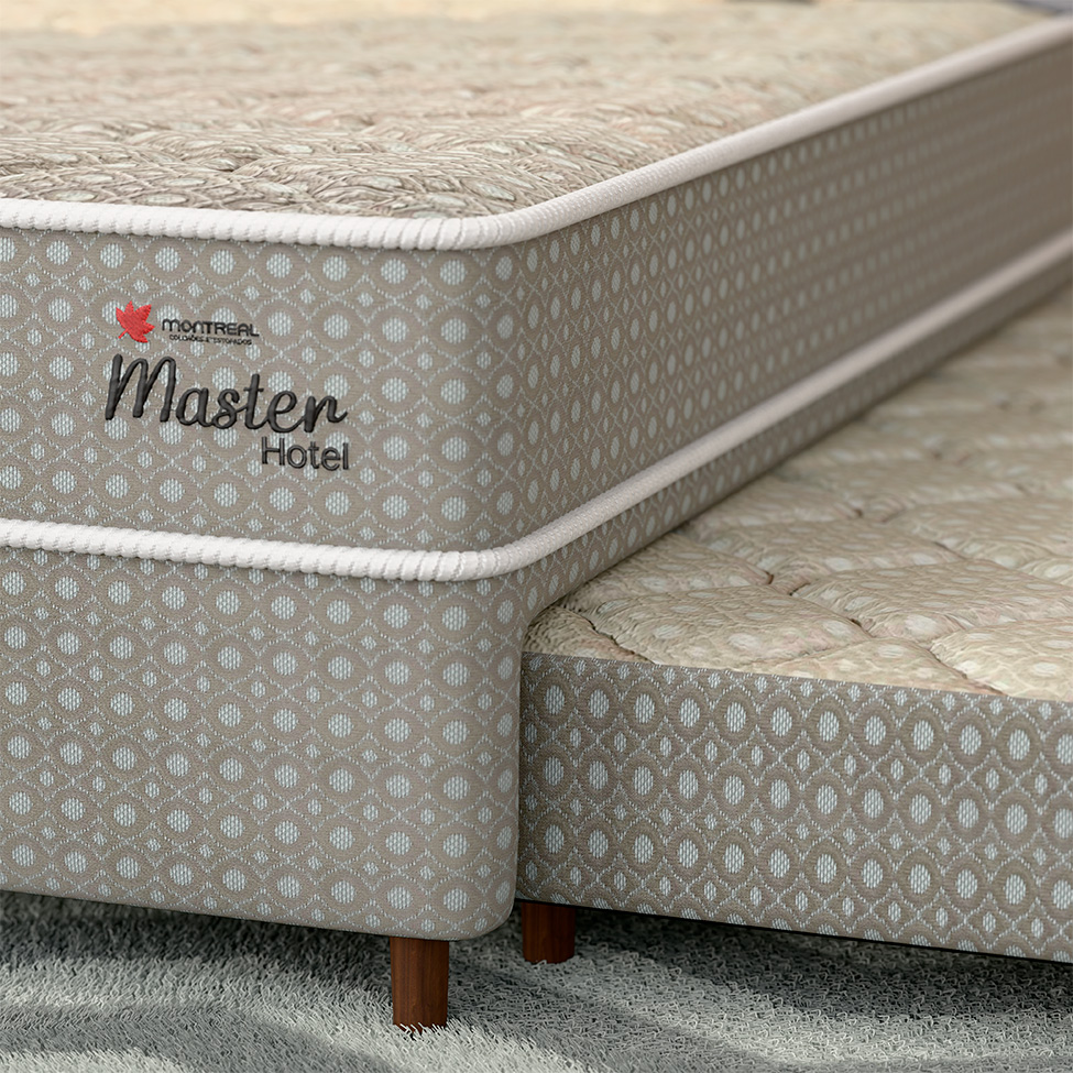 Bicama Box com Colchão Master Hotel Solteirão Molejo Superelastic (67x96x203) Bege