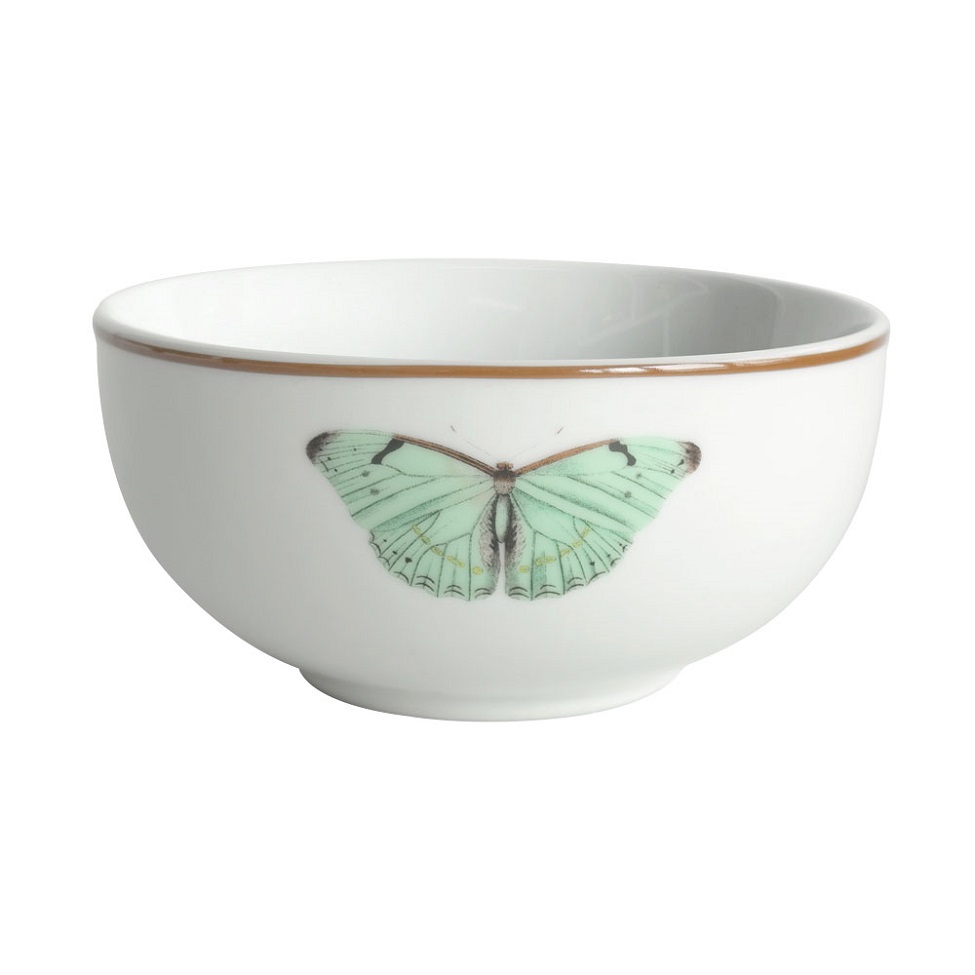 Bowl Pequenos Voadores Borboleta Branco e Verde