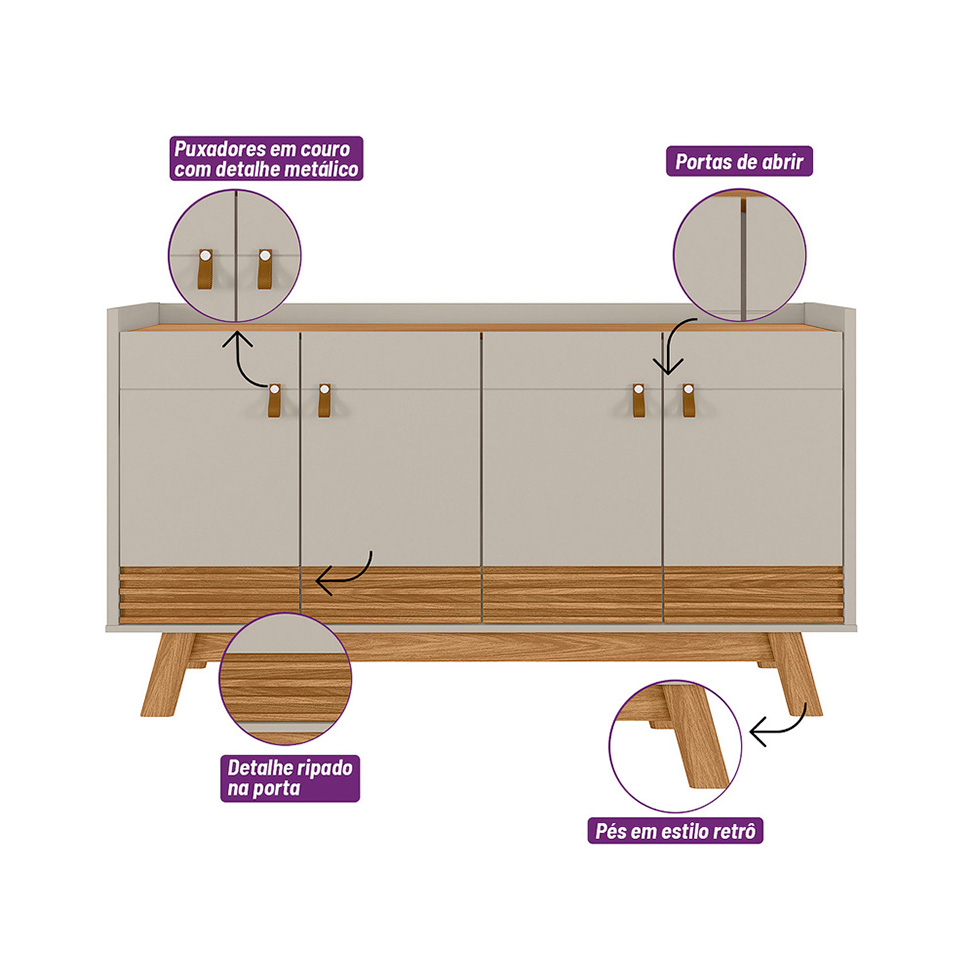 Buffet Abruzzo 4 PT Nature e Off White
