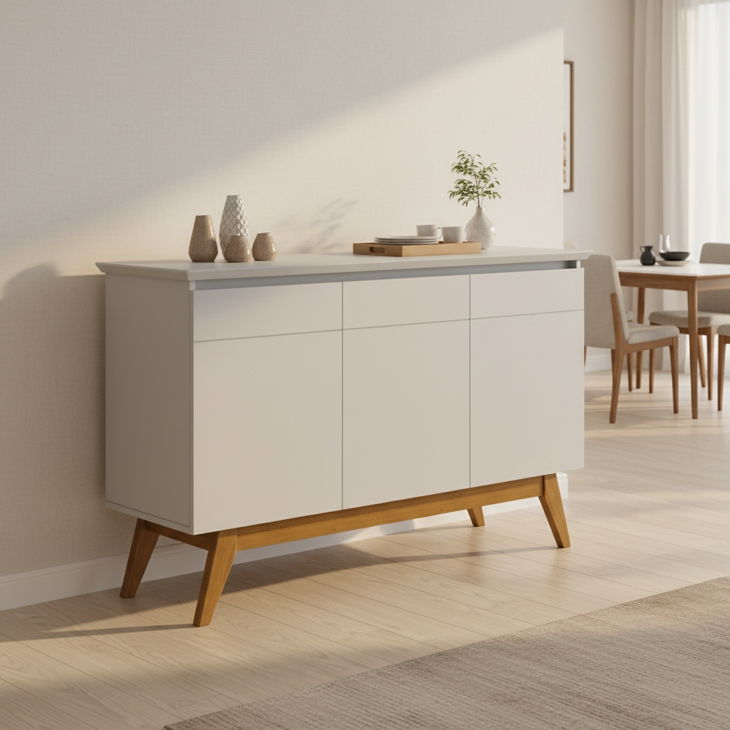 Buffet Aparador Mazza 3 Portas Branco