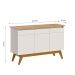 Buffet Aparador Mazza 3 Portas Branco e Cedro