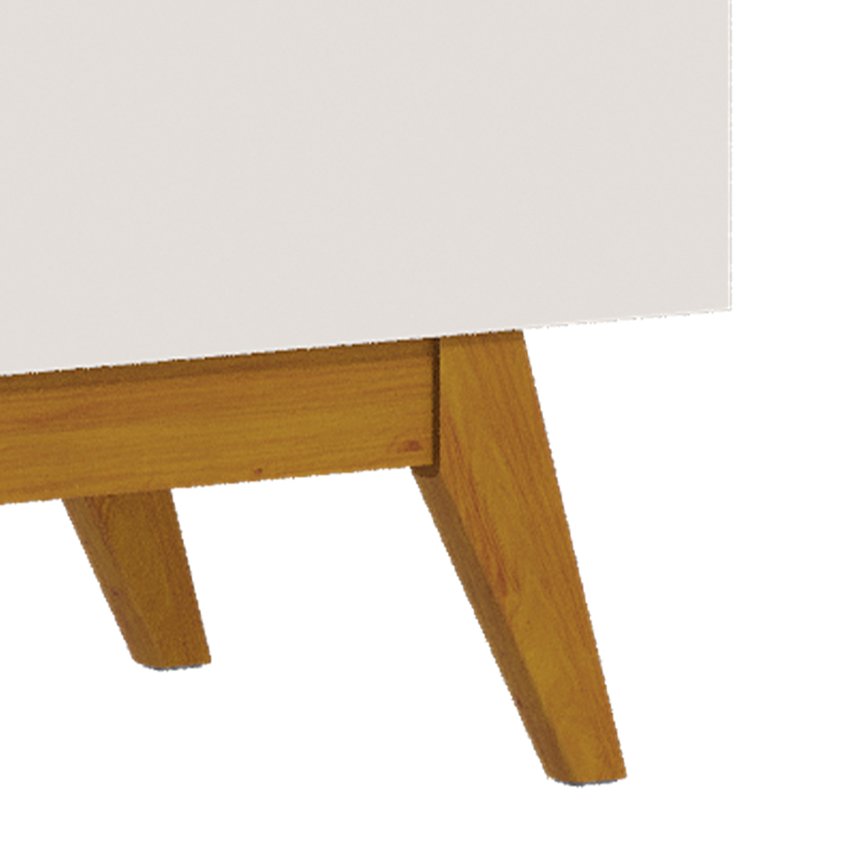 Buffet Aparador Mazza 4 Portas Branco e Cedro