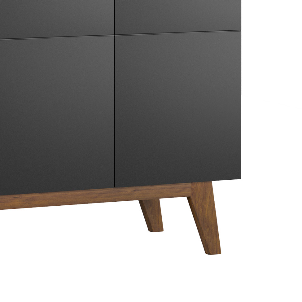 Buffet Aparador Mazza 4 Portas Preto