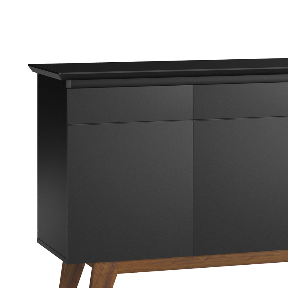 Buffet Aparador Mazza 4 Portas Preto