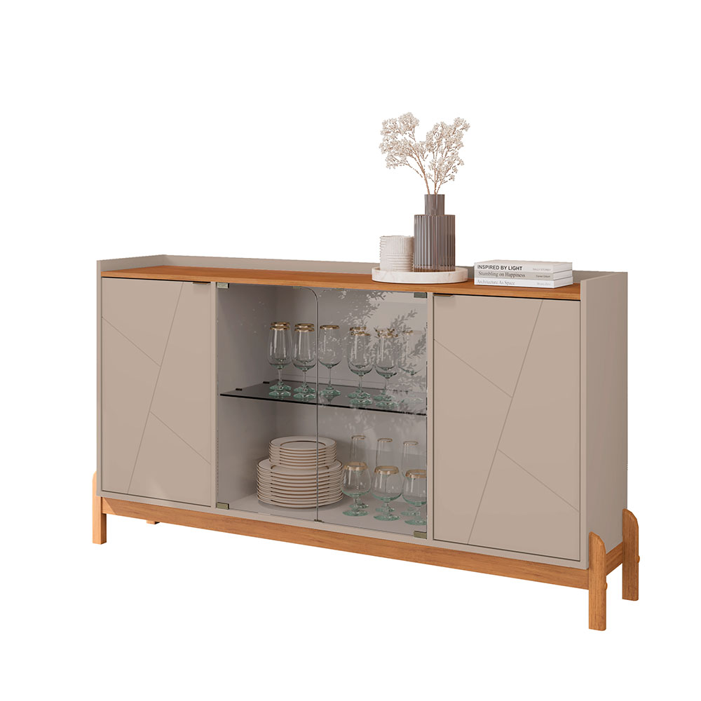 Buffet Bari 4 PT Off White e Cedro
