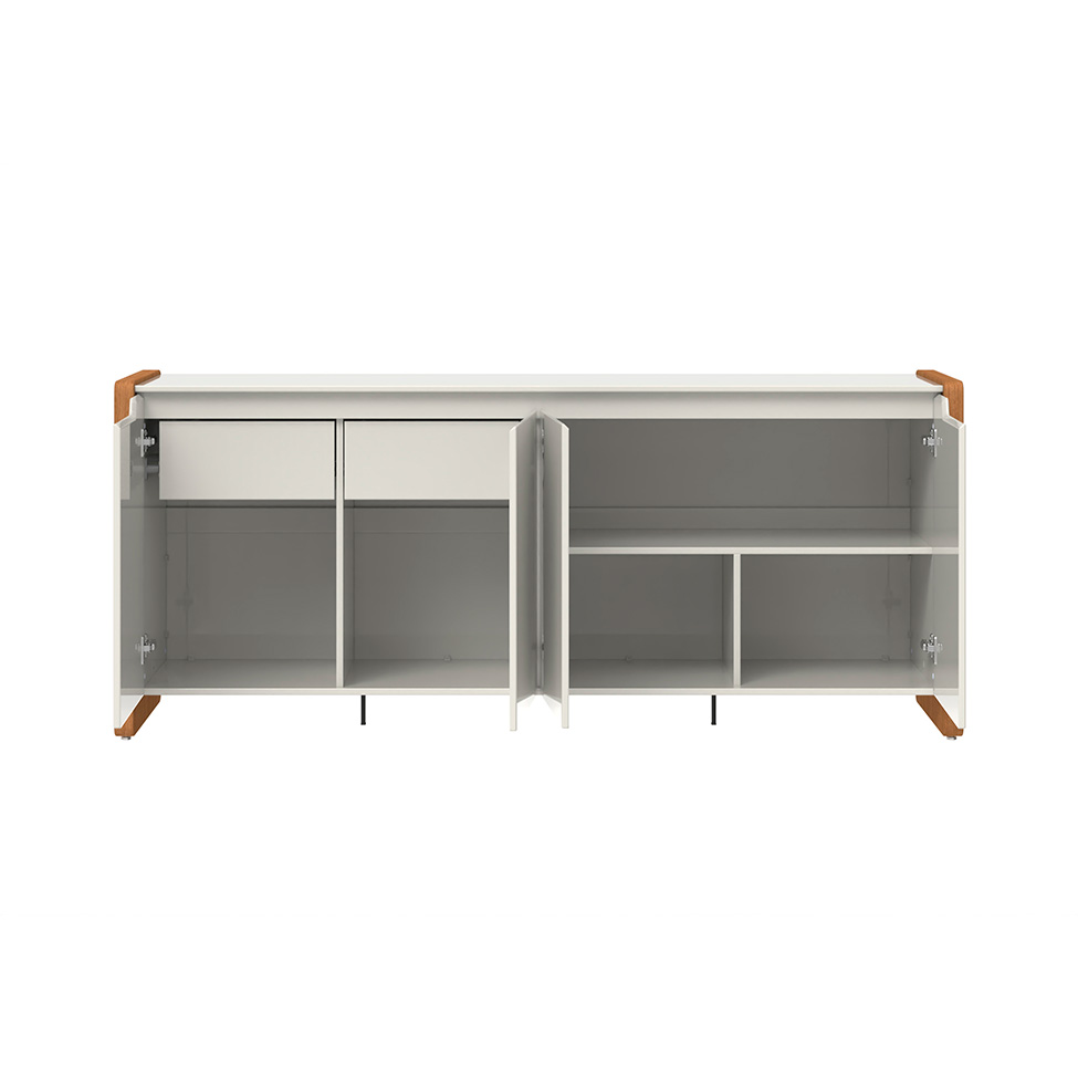 Buffet Bristol 4 Portas 2 Gavetas Off White e Naturale