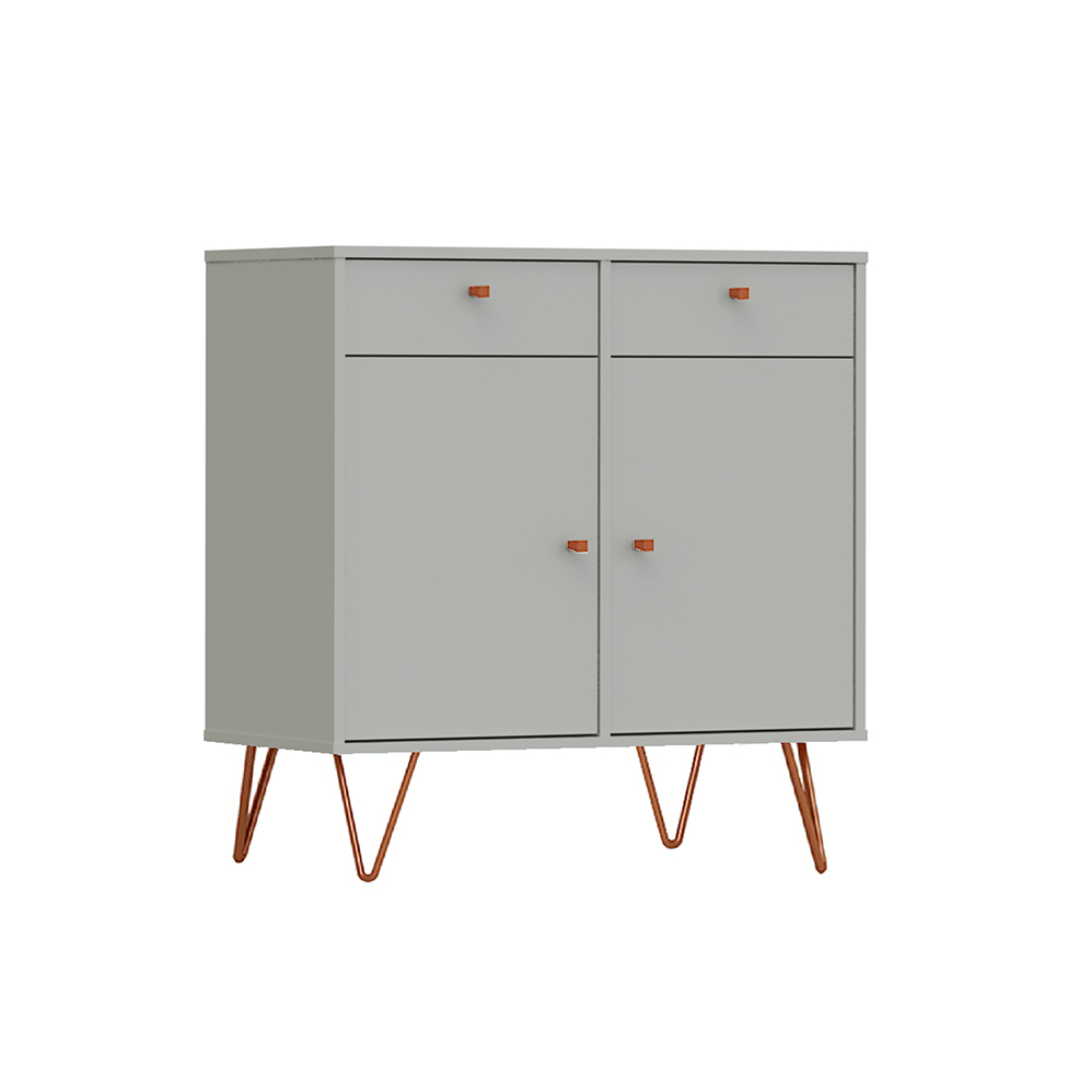 Buffet Ônix 2 PT 2 GV Off White e Cobre