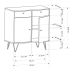 Buffet Ônix 2 PT 2 GV Off White e Cobre