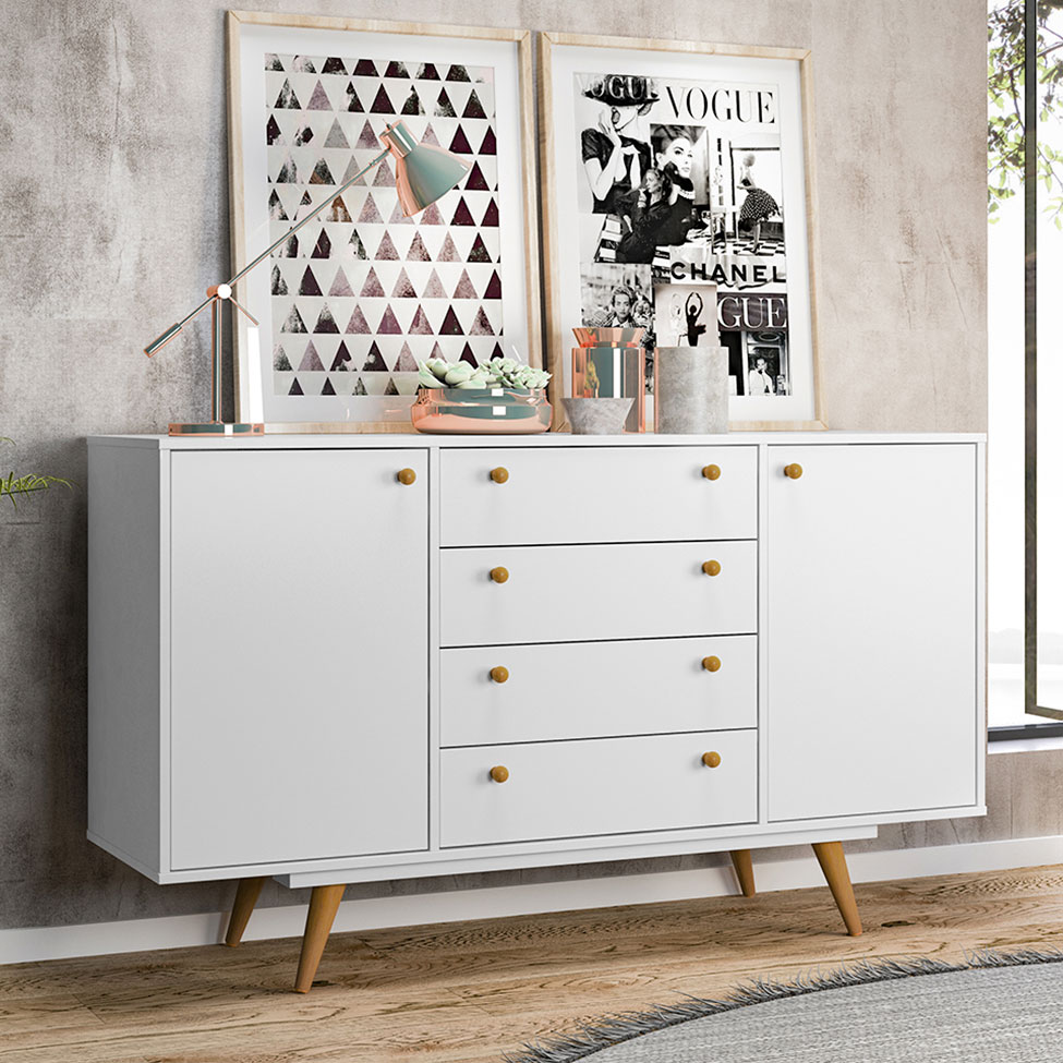 Buffet Califórnia 4 GV 2 PT Branco