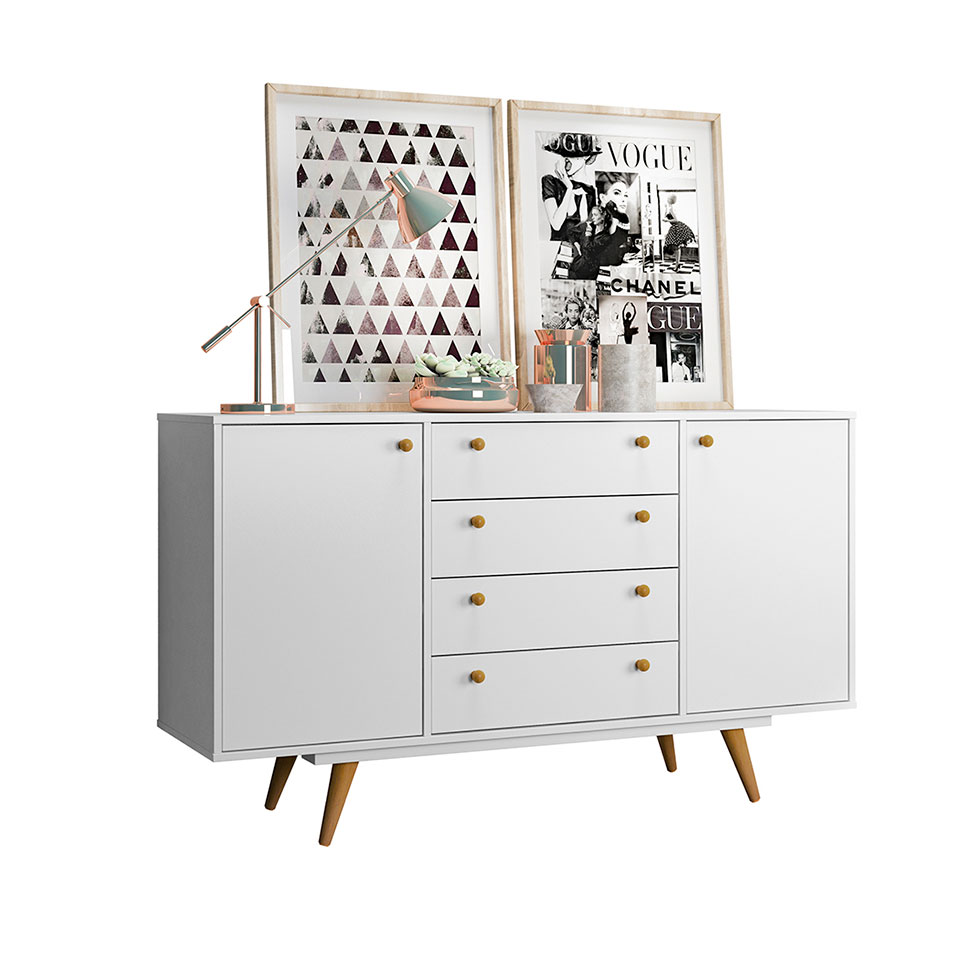 Buffet Califórnia 4 GV 2 PT Branco