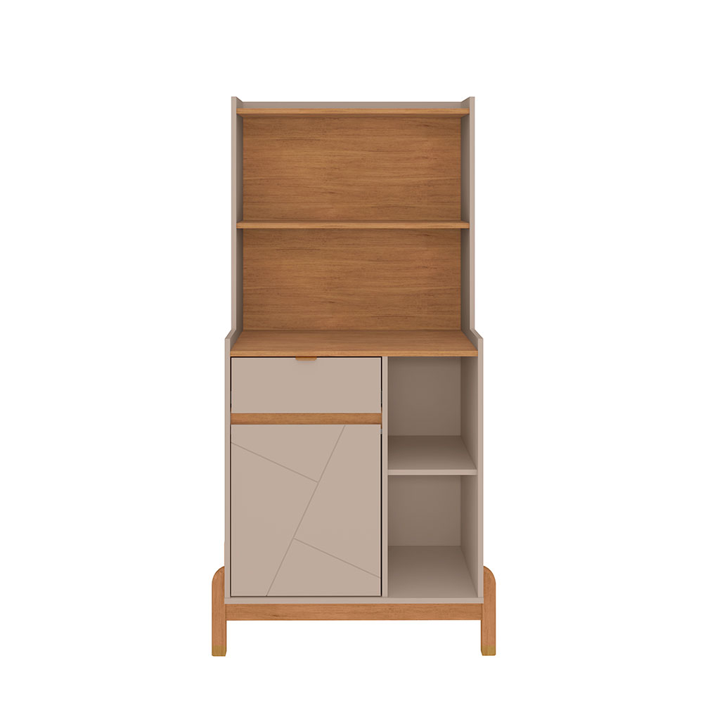 Buffet Cantinho do Café Bari 1 PT 1 GV Off White e Cedro