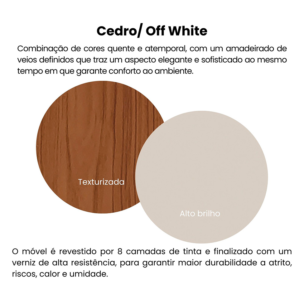 Buffet Elegance 4 PT Cedro e Off White