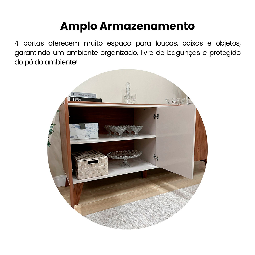 Buffet Elegance 4 PT Cedro e Off White