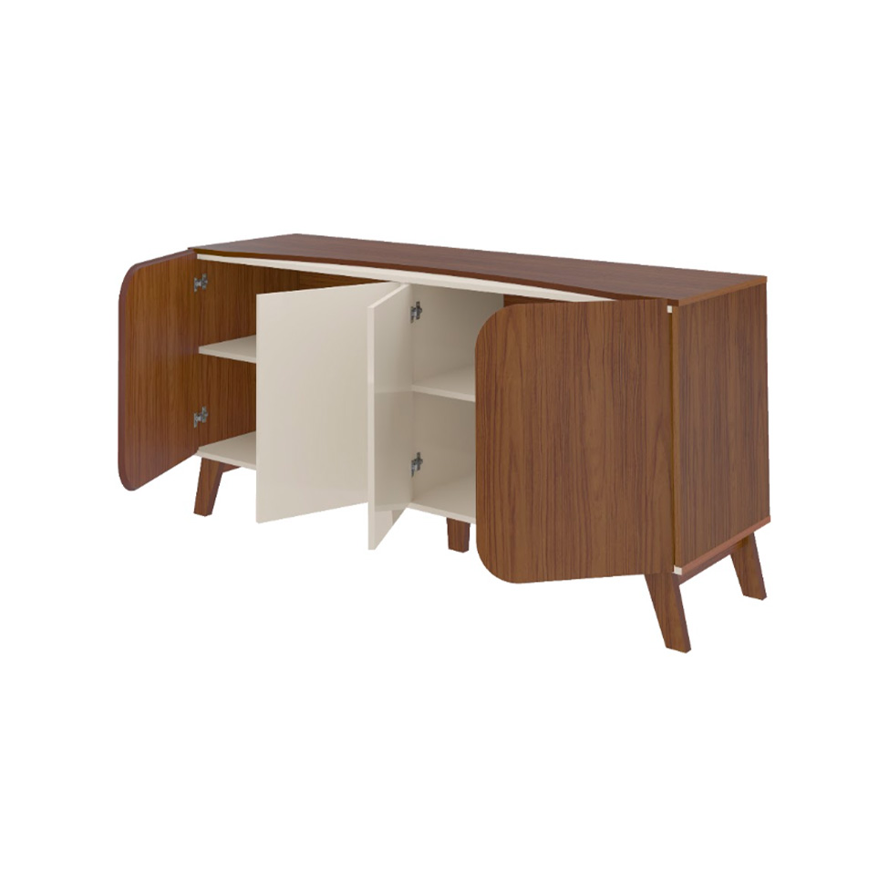 Buffet Elegance 4 Portas Cedro e Off White