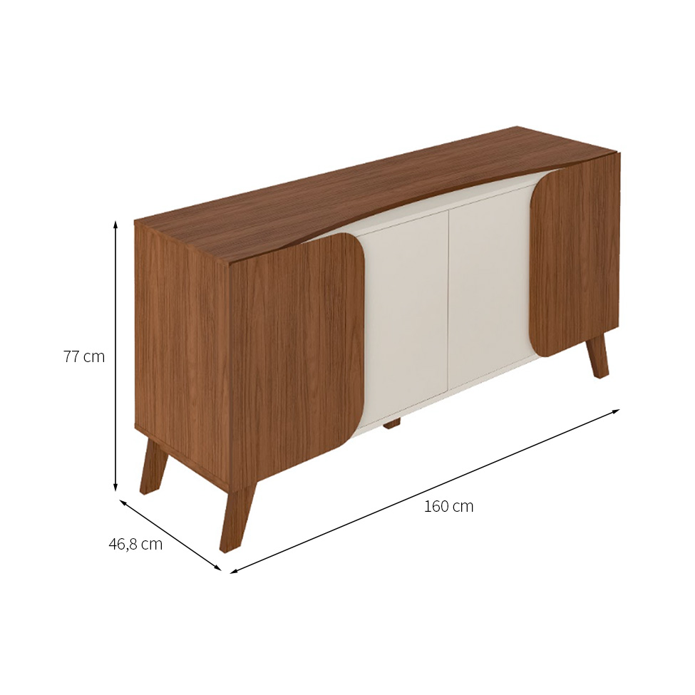 Buffet Elegance 4 Portas Cedro e Off White