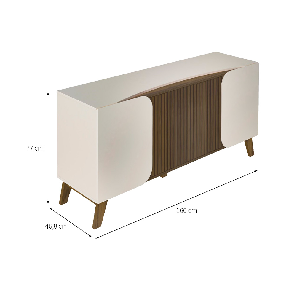 Buffet Elegance 4 Portas Pinho e Off White