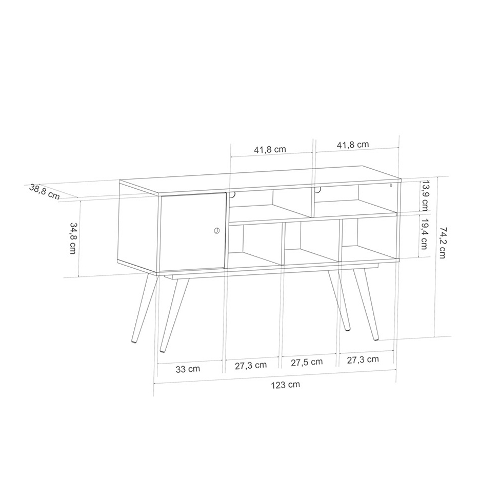 Buffet Essen Branco 123 cm