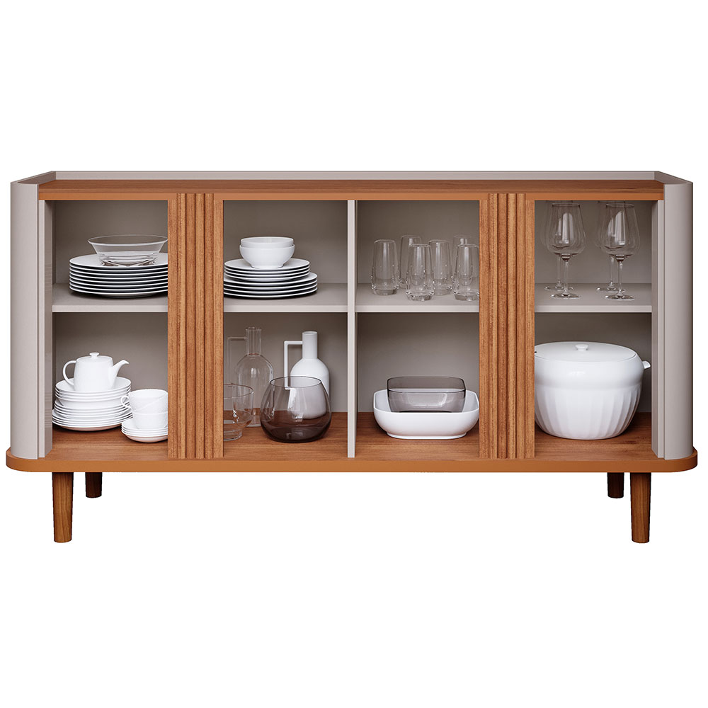 Buffet Eva 4 PT Off White e Cinamomo