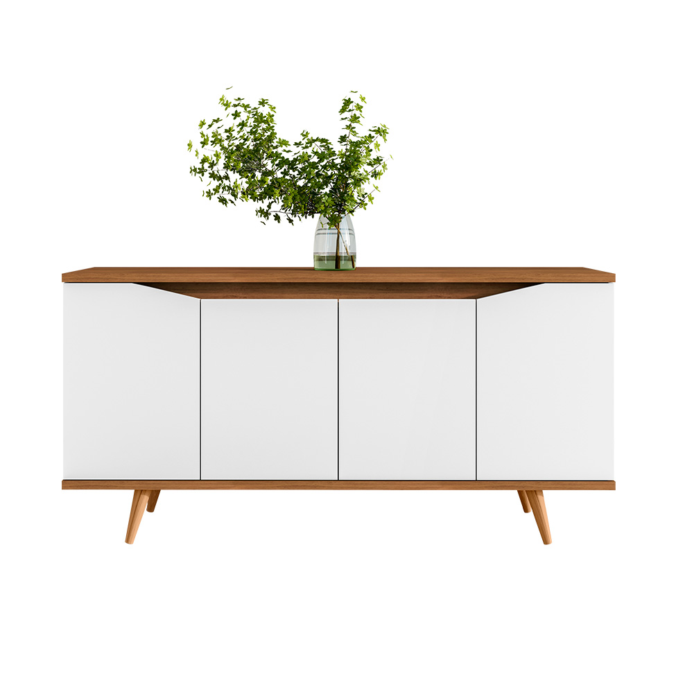 Buffet Grace 4 Portas Branco e Cedro