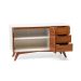 Buffet Happy 2 Portas 3 Gavetas Off White e Garapa