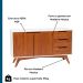 Buffet Happy 2 Portas 3 Gavetas Off White e Garapa