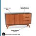 Buffet Happy 2 Portas 3 Gavetas Preto e Garapa