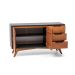 Buffet Happy 2 Portas 3 Gavetas Preto e Garapa