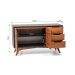 Buffet Happy 2 Portas 3 Gavetas Preto e Garapa