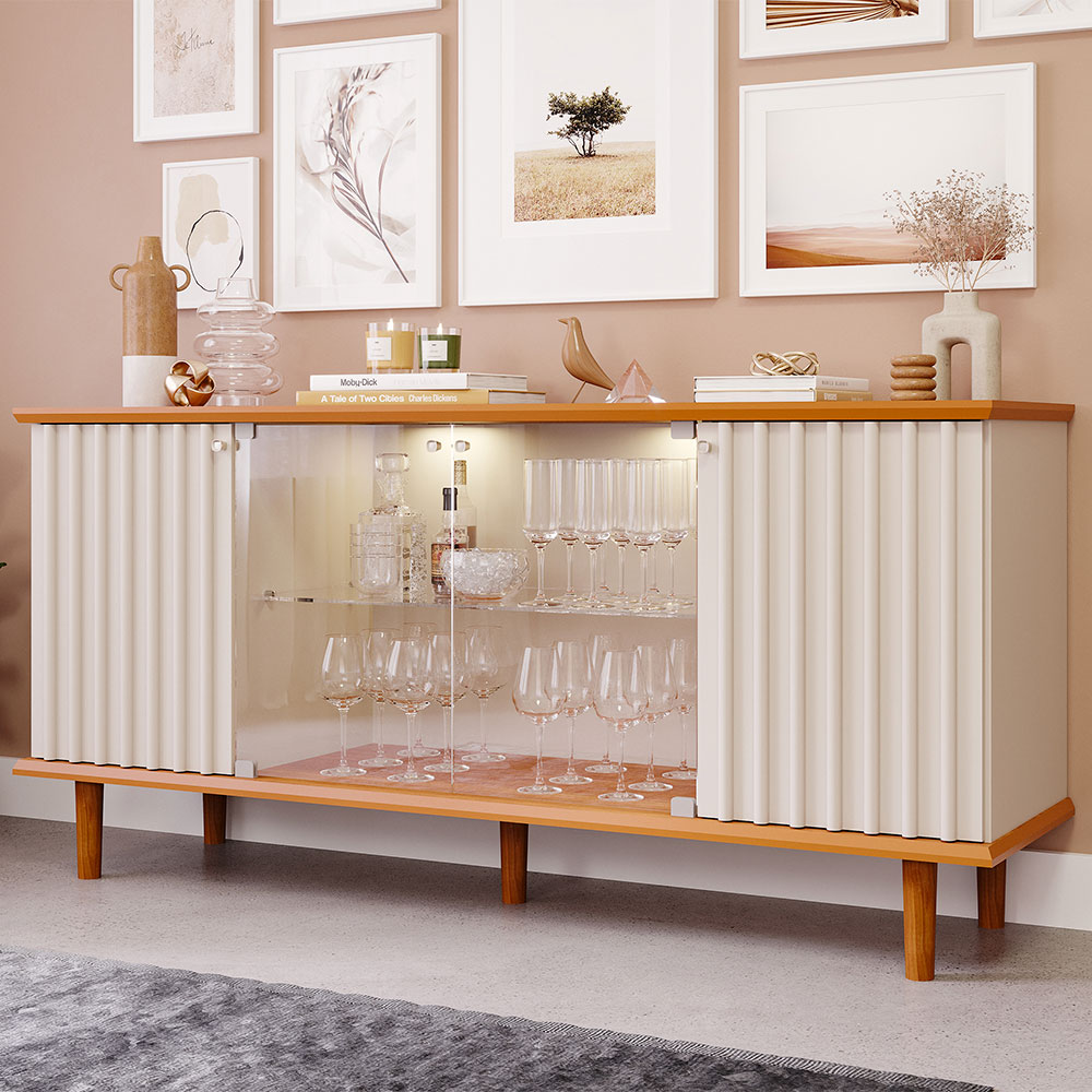 Buffet Janice 4 PT Off White e Cinamomo
